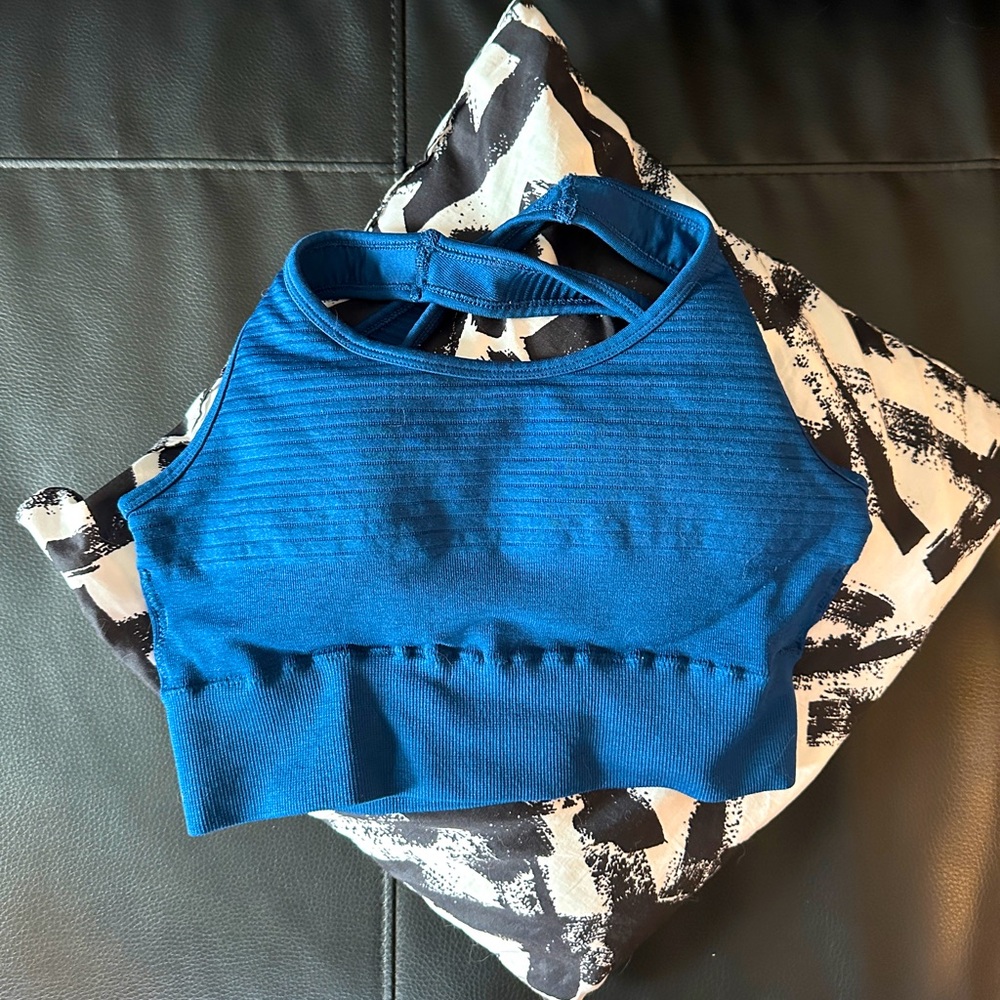 Navy Blue Alphalte Sports Bra